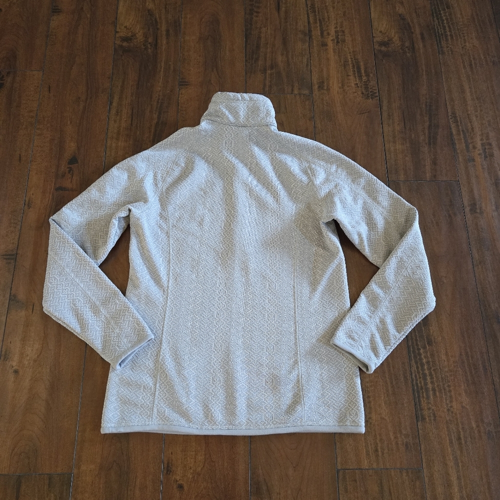 Patagonia Womens Better Sweater Jacket Zip Frozen Jaquard Salt Grey 1/4 Sz L - Picture 6 of 12